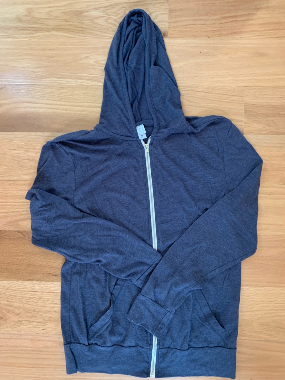 Alternative Apparel Heather Navy Lightweight Zip Hoodie SZ m